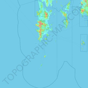 Topografische Karte Provinz Phuket, Höhe, Relief