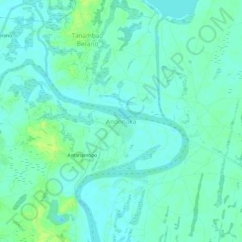 Topografische Karte Andonaka, Höhe, Relief