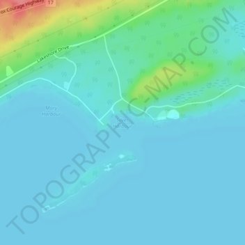Topografische Karte Silver Harbour, Höhe, Relief
