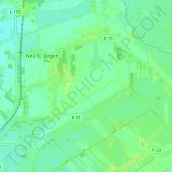 Topografische Karte Winkelmoor, Höhe, Relief