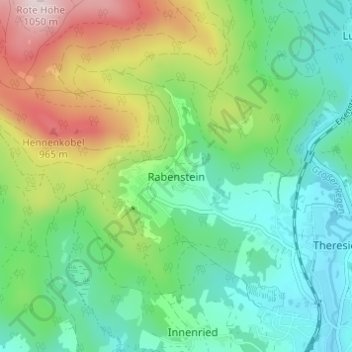 Topografische Karte Rabenstein, Höhe, Relief