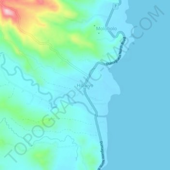 Topografische Karte Hibaiyo, Höhe, Relief