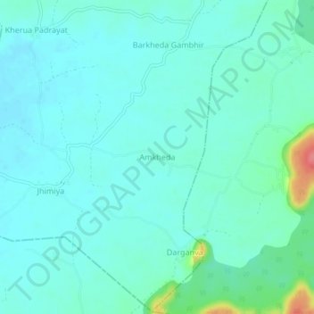 Topografische Karte Amkheda, Höhe, Relief