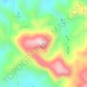 Topografische Karte Mount Agad-Agad, Höhe, Relief