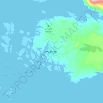 Topografische Karte Paamiut, Höhe, Relief