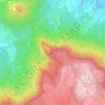 Topografische Karte Zeller Horn, Höhe, Relief