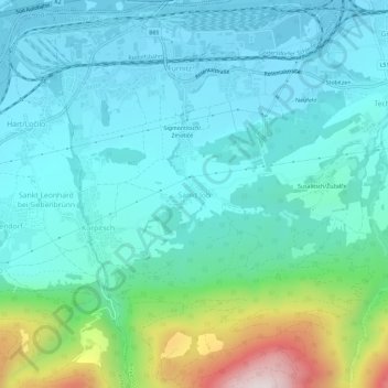 Topografische Karte Sankt Job, Höhe, Relief