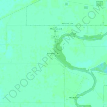 Topografische Karte Northern Ohio, Höhe, Relief