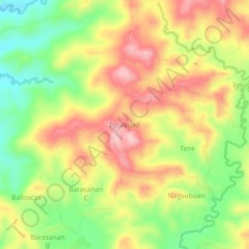 Topografische Karte Igcabuad, Höhe, Relief