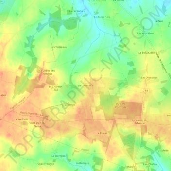 Topografische Karte Le Liminbout, Höhe, Relief