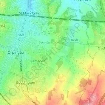 Topografische Karte Cockmannings, Höhe, Relief