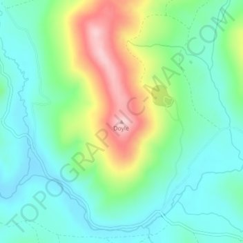 Topografische Karte Doyle, Höhe, Relief