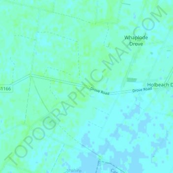 Topografische Karte Shepeau Stow, Höhe, Relief