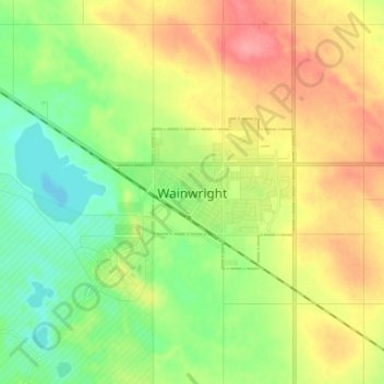 Topografische Karte Wainwright, Höhe, Relief
