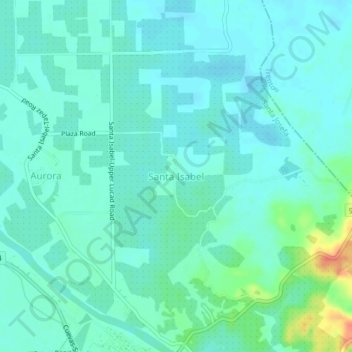 Topografische Karte Santa Isabel, Höhe, Relief