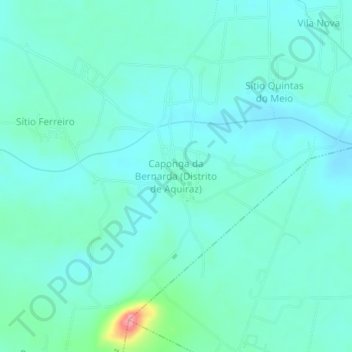 Topografische Karte Caponga da Bernarda (Distrito de Aquiraz), Höhe, Relief
