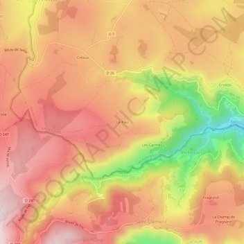 Topografische Karte Le Pau, Höhe, Relief