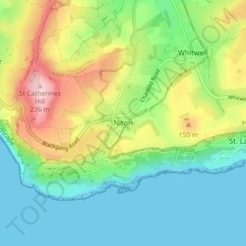 Topografische Karte Niton, Höhe, Relief