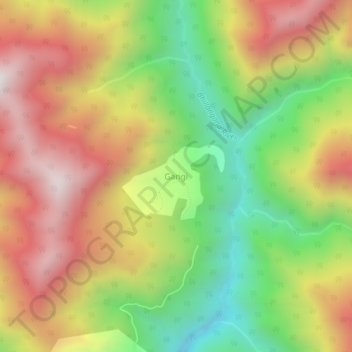 Topografische Karte Gangi, Höhe, Relief