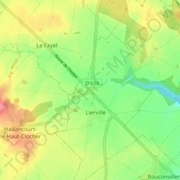 Topografische Karte Branchu, Höhe, Relief