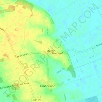 Topografische Karte Martin, Höhe, Relief