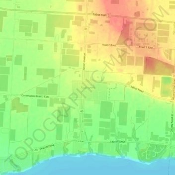 Topografische Karte Ruthven, Höhe, Relief