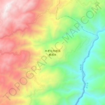 Topografische Karte 木老元布朗族彝族乡, Höhe, Relief