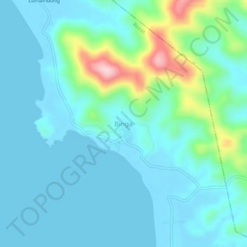 Topografische Karte Binga, Höhe, Relief