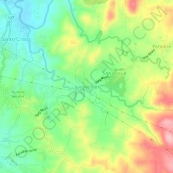 Topografische Karte Kaybanban, Höhe, Relief