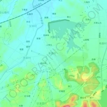 Topografische Karte 客路, Höhe, Relief