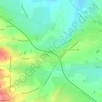 Topografische Karte La Gare, Höhe, Relief