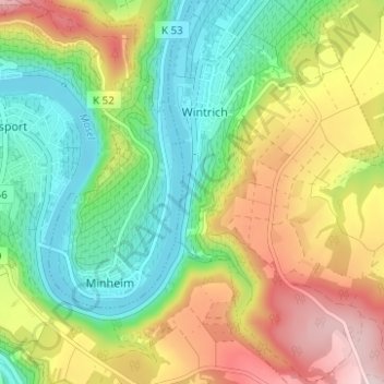 Topografische Karte Geierslay, Höhe, Relief