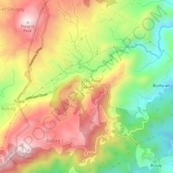 Topografische Karte Tiguib, Höhe, Relief