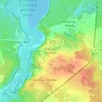 Topografische Karte Sellessen, Höhe, Relief