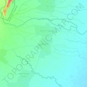 Topografische Karte Pyin Taw U, Höhe, Relief