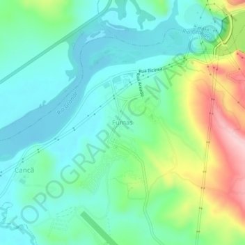 Topografische Karte Furnas, Höhe, Relief