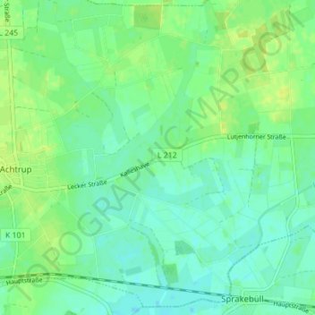 Topografische Karte Kalleshave, Höhe, Relief