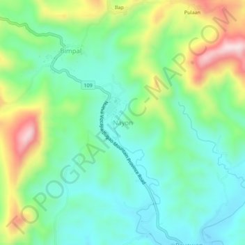Topografische Karte Nayon, Höhe, Relief