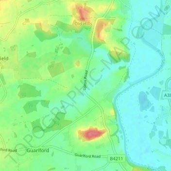 Topografische Karte Whiteacres, Höhe, Relief