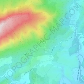 Topografische Karte Notre-Dame-du-Suc, Höhe, Relief