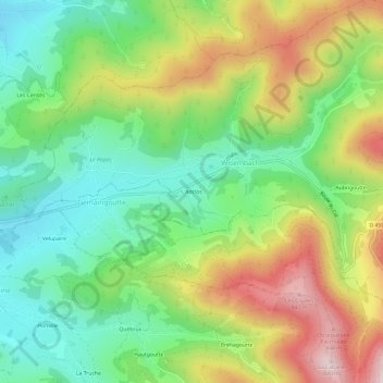 Topografische Karte L'Anclos, Höhe, Relief