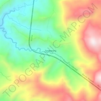 Topografische Karte Tambelang, Höhe, Relief