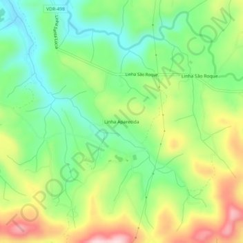 Topografische Karte Linha Aparecida, Höhe, Relief