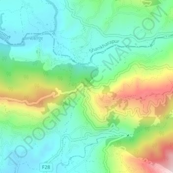 Topografische Karte Telkot, Höhe, Relief