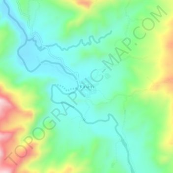 Topografische Karte Kinam, Höhe, Relief