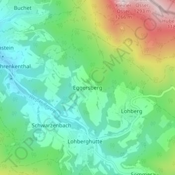 Topografische Karte Eggersberg, Höhe, Relief