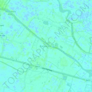 Topografische Karte Ramankari, Höhe, Relief