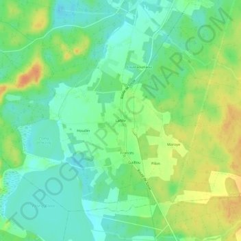 Topografische Karte Lafille, Höhe, Relief