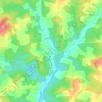Topografische Karte Chez Thomas, Höhe, Relief