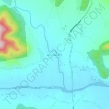 Topografische Karte Ghotawade, Höhe, Relief